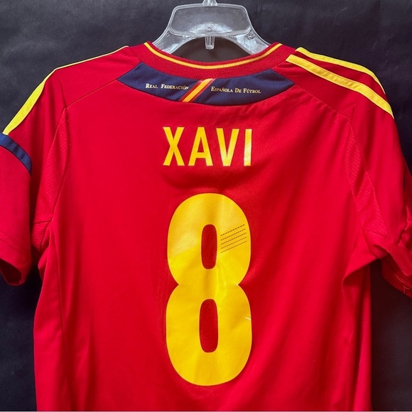 Adidas Spain National Team Red Yellow Soccer Jersey - Picture 8 of 9